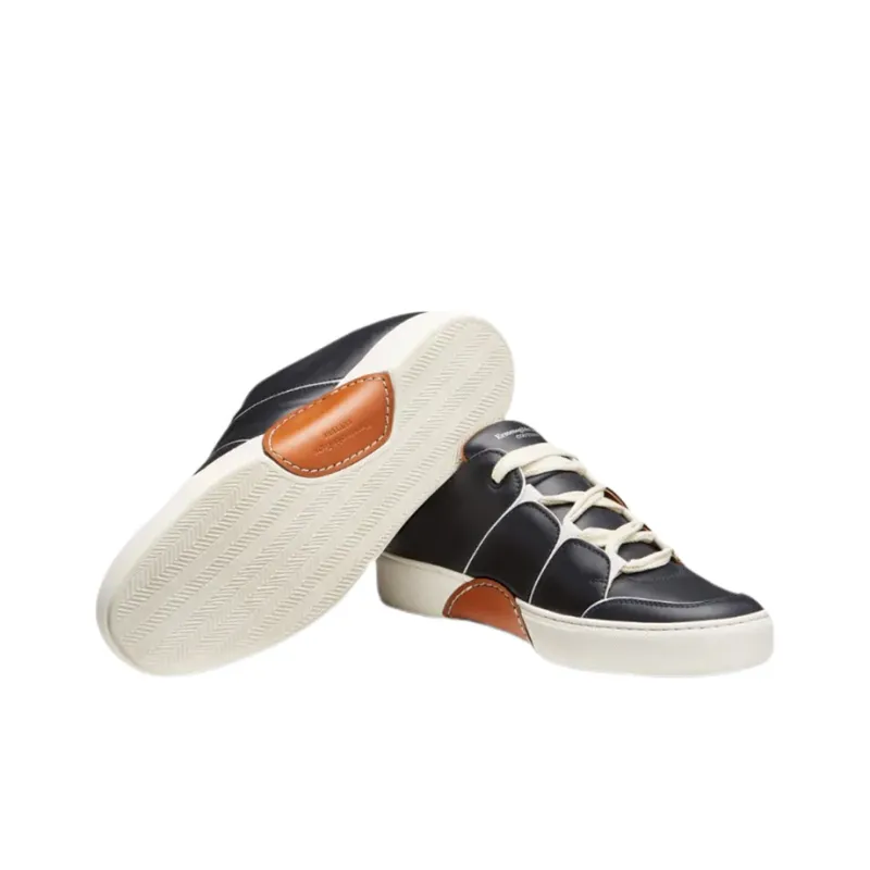 Zegna Low Top Stylish Skateboarding Shoes Men's Marine Blue-3