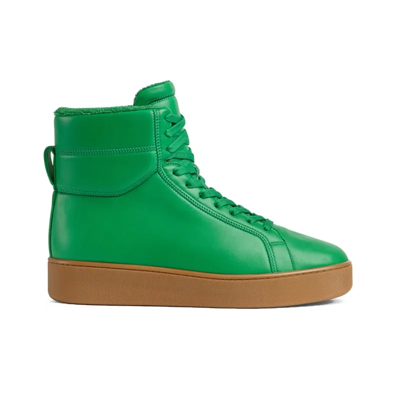 Bottega Veneta Quilt High Top Stylish Skateboarding Shoes Men's Green Brown-1