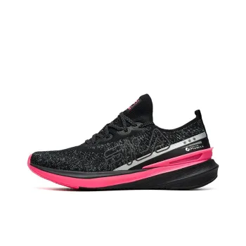 FILA Athletics Cushioning Anti-Slip Wear-Resistant Breathability Low-Top Marathon Running Shoes Women's Black Pink