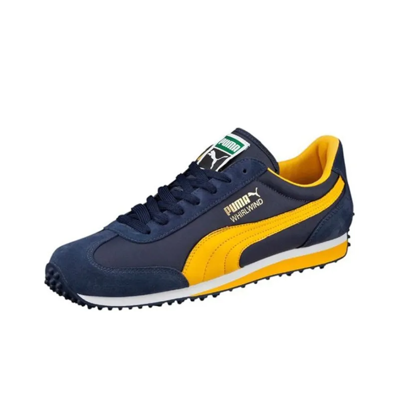 PUMA Whirlwind Classic Cushioned Wear-Resistant Breathable Slip-Resistant Low-Top Running Shoes Men's Blue Yellow-2