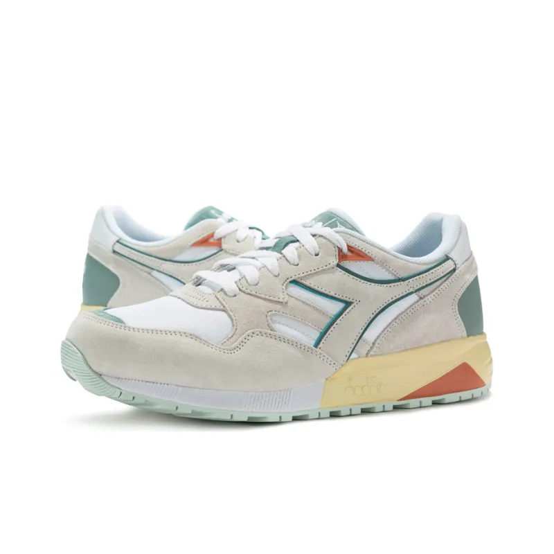 Diadora N9002 CAMO Cushioning Breathable Low-Top Running Shoes Men's White Green-3