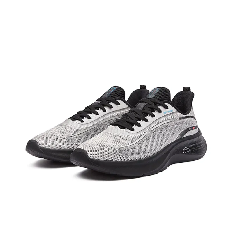 Erke Strange Bomb Lite-Meteorite Anti-Slip Wear-Resistant Low-Top Running Shoes Light Gray Black-1