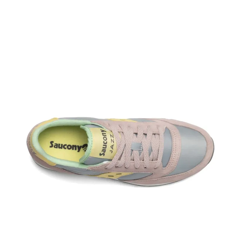 Saucony Jazz Original Running Shoes Women's Low-Top Pink/Gray/Yellow/White-3
