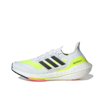 Adidas Ultra Boost 21 White Solar Green Women's