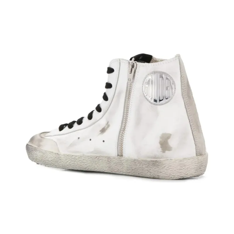 Golden Goose Francy Stylish Skateboarding Shoes Men's Silver White Old-fashioned-4