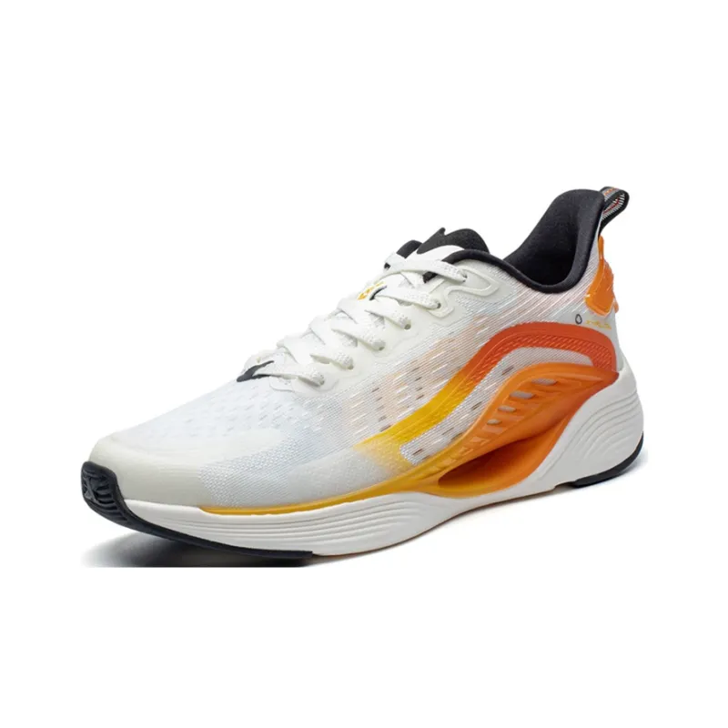 XTEP Qing Feng 5.0 Running Shoes Men Low Top Sail White/Tropical Yellow/Orange Sauce-1