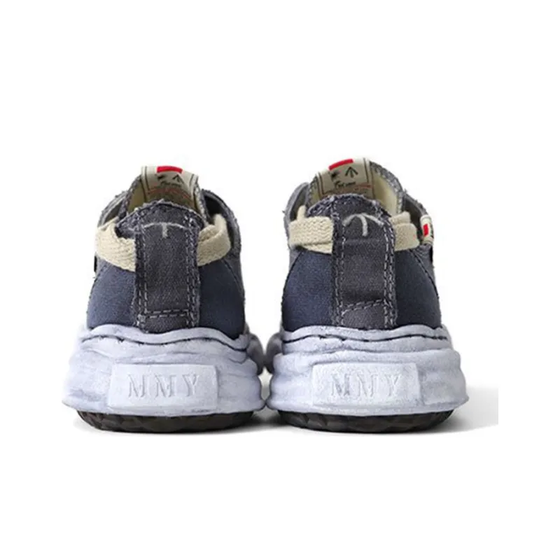Nigel Cabourn x MIHARA YASUHIRO Low-Top Stylish Skateboarding Shoes Men's Distressed Grey-3