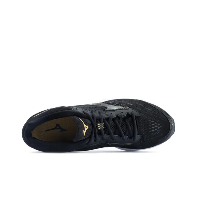 Mizuno Wave Rider 22 Running Shoes Unisex Low-Top Black/Gold-2