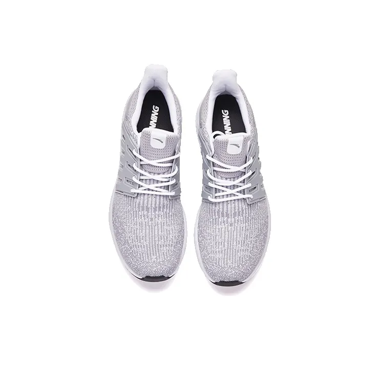 Anta Cushioning Anti-Slip And Wear-Resistant Breathable Coverage Low-Top Running Shoes Men's Gray White-3