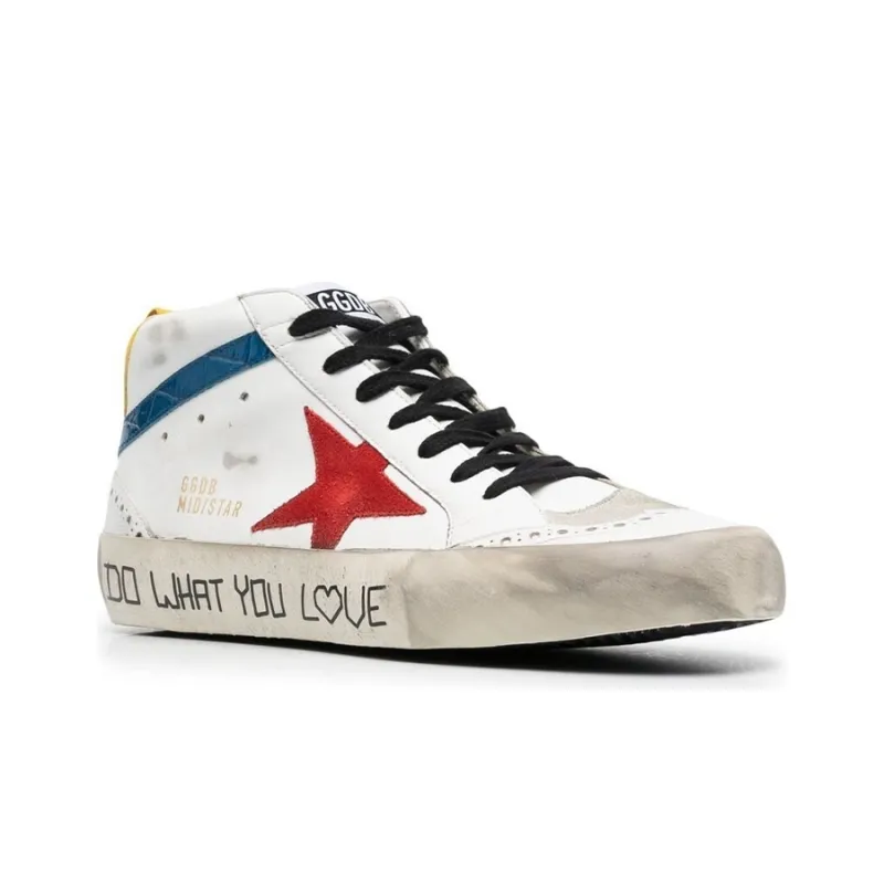 Golden Goose Mid Star Stylish Skateboarding Shoes Men's White-1