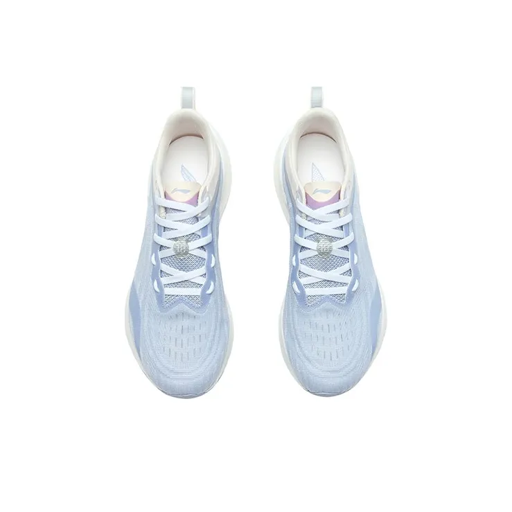 LiNing Super Light 18 Reflective Rebound Cushioned Breathable Slip Resistant Low Top Running Shoes Women's Blue Apricot-3