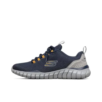 Skechers Overhaul Cushioning Anti-Slip And Wear-Resistant Low-Top Casual Running Shoes Men's Navy