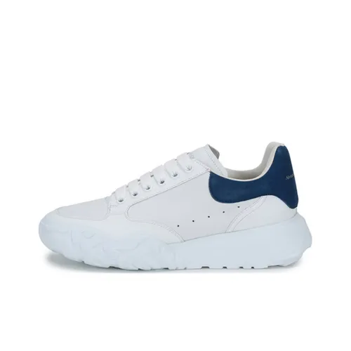 Alexander McQueen Court Trainer Running Shoes Men Low-Top White With Blue Tail