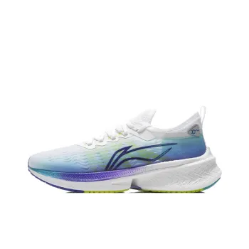 LINING Feidian Discovery Running Shoes Men Low Top White/Neon Blue Purple/Green