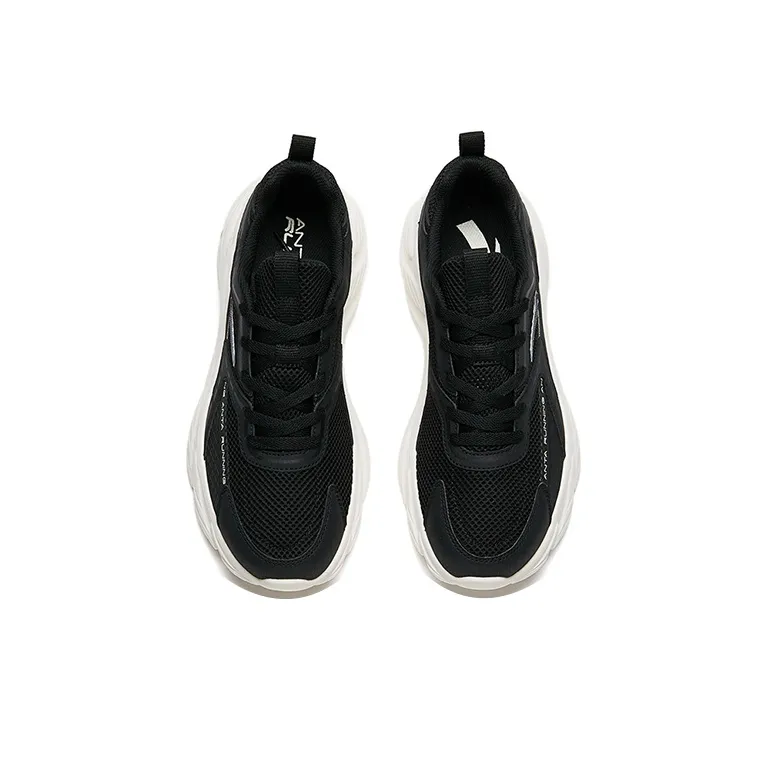 Anta Running Collection Anti Slip Wear Resistant Low Top Running Shoes Men's Black-2