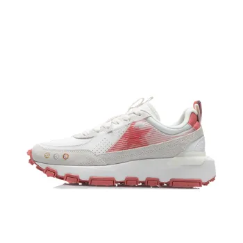 LiNing Cushioning Low Top Running Shoes Women's White Red