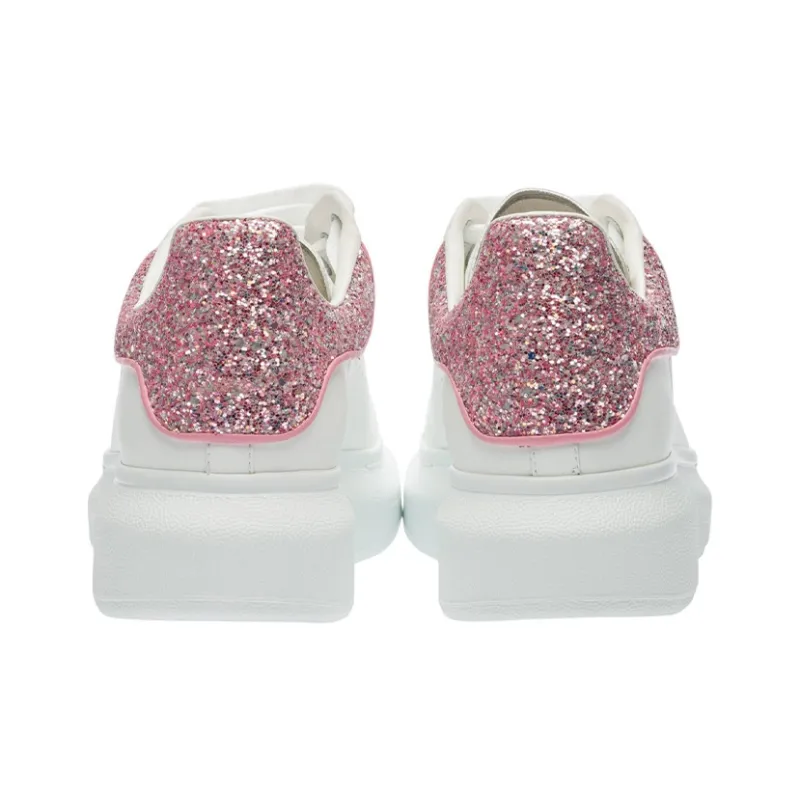 Alexander McQueen Oversized Sneaker 'White Pink Glitter' Women's-4