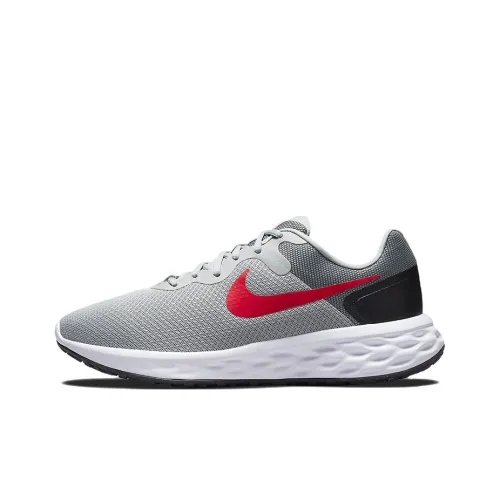 Nike REVOLUTION 6 Running Shoes Men Low-Top Gray/Red