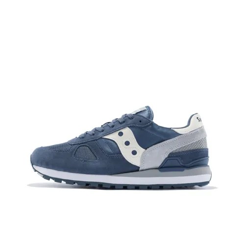 Saucony Shadow Series Running Shoes Men Low-Top Blue Gray