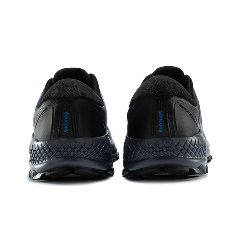 Saucony Cushioning, Abrasion Resistant, Breathable Support Low Top Running Shoes Men's Black Blue-3