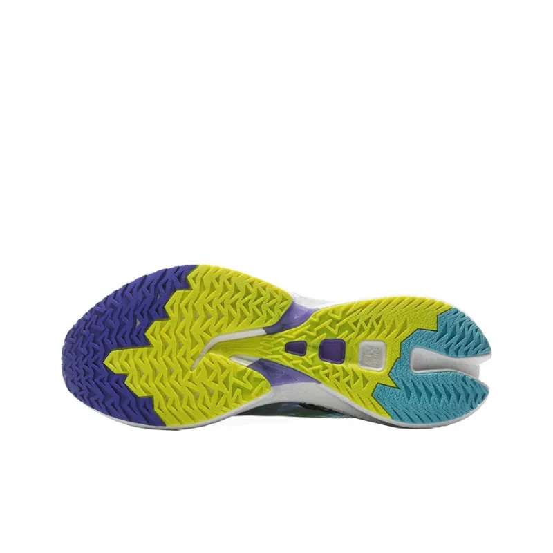 LINING Feidian Discovery Running Shoes Men Low Top White/Neon Blue Purple/Green-4