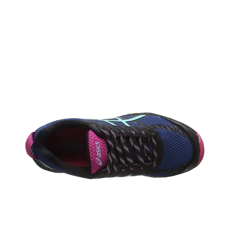 Asics GEL-FujiTrabuco 7 Wear-Resistant Low-Top Running Shoes Women's Blue Black-2