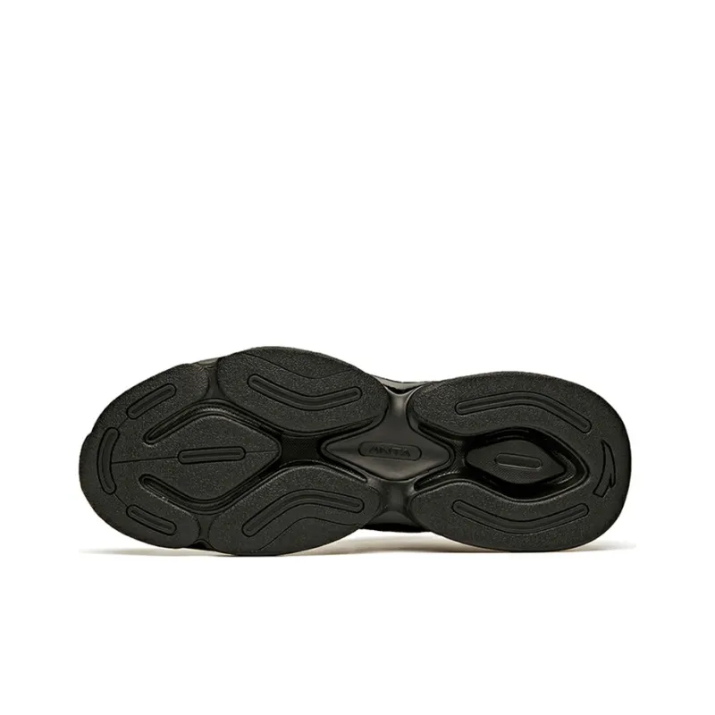 Anta Slip Resistant, Abrasion Resistant, Breathable, Cushioning Low Top Running Shoes Men's Black X LOOOP Technology-4
