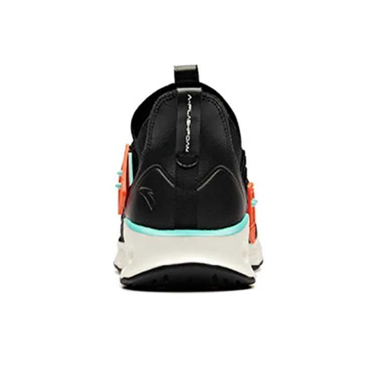 Anta Shock Absorbers Low Top Running Shoes Men's Black Orange-4