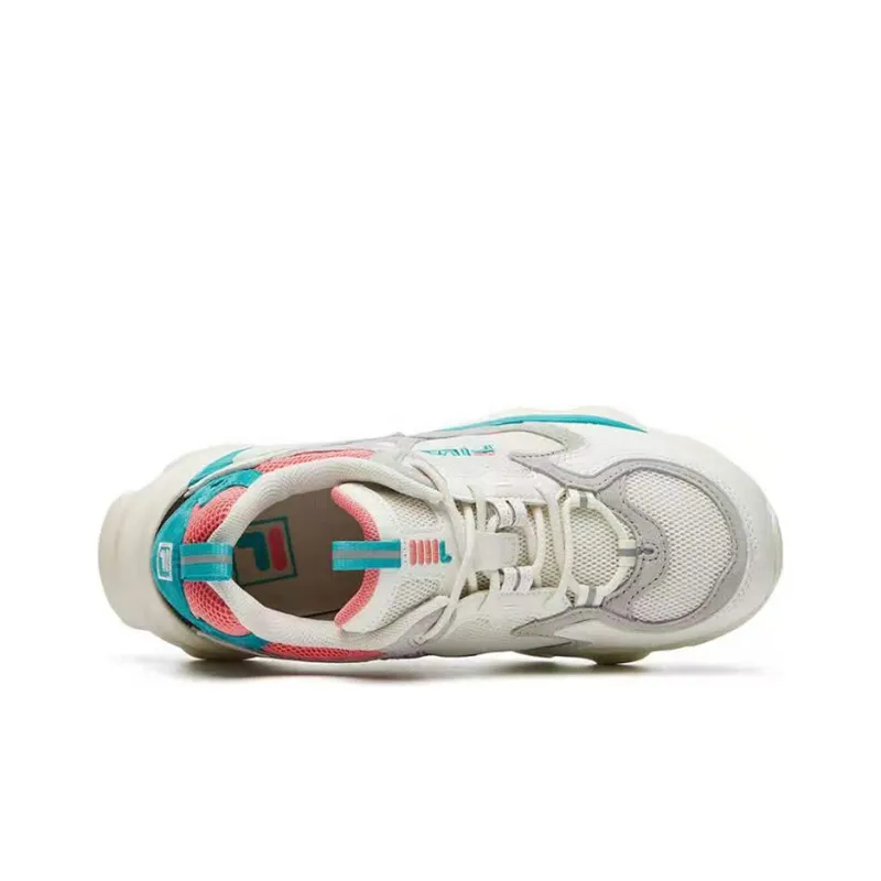 FILA Skipper Cushioning Anti-Slip And Wear-Resistant Low-Top Running Shoes Women's White Blue Orange-2