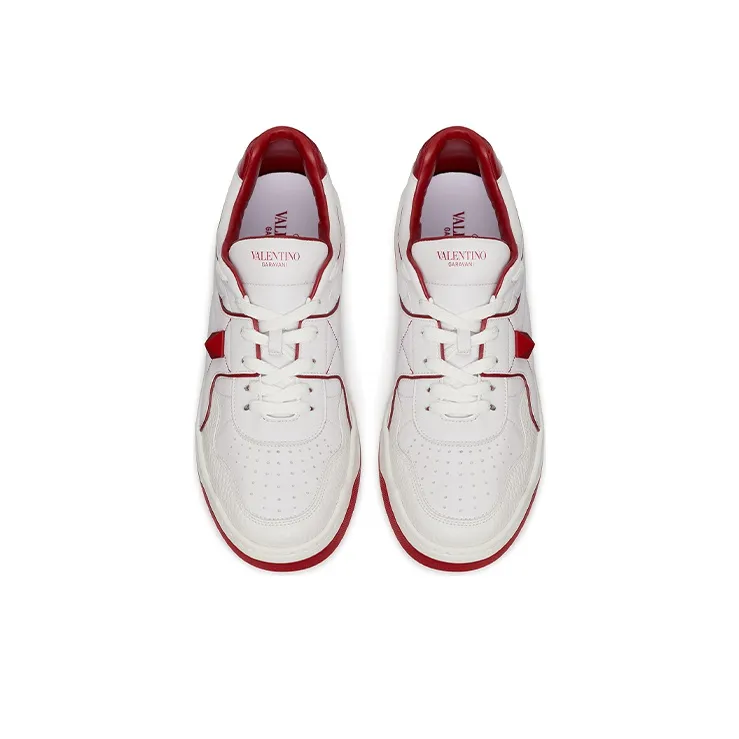 Valentino One Stud Low-Top White Red Women's-2
