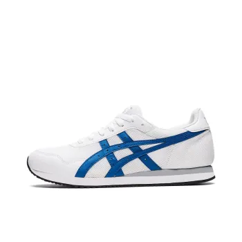 Asics Tiger Runner Anti-Slip Wear-Resistant Low-Top Running Shoes Men's White Blue