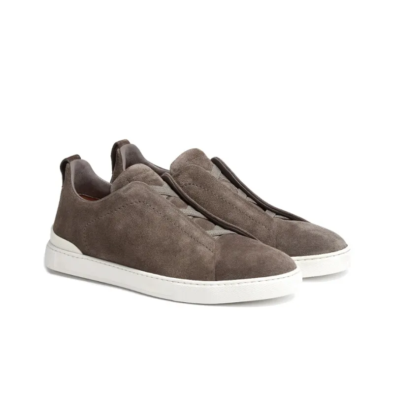 Zegna Triple Stitch Suede Trainers-2