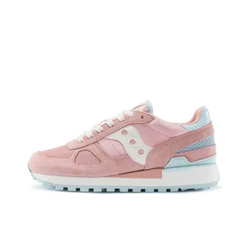 Saucony Shadow Original Cushioning Anti-Slip Wear-Resistant Breathability Low-Top Running Shoes Women's Pink Blue