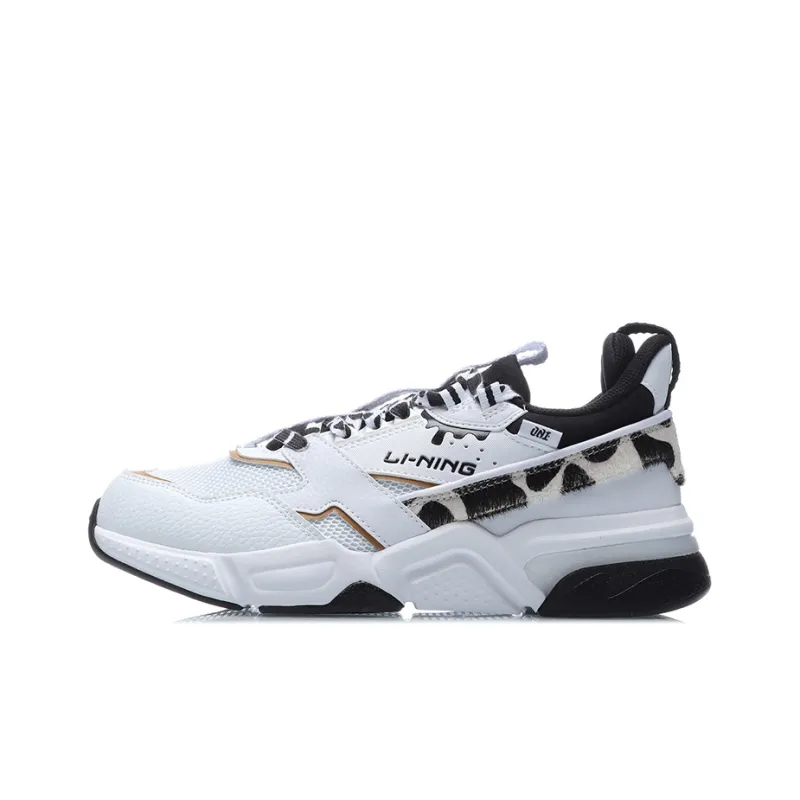 LiNing 001 Cushioning Anti Slip And Wear Resistant Low Top Running Shoes Women's White Black-0