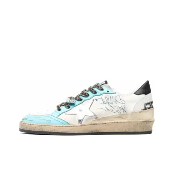 Golden Goose Ball Star Stylish Skateboarding Shoes Men's White Blue