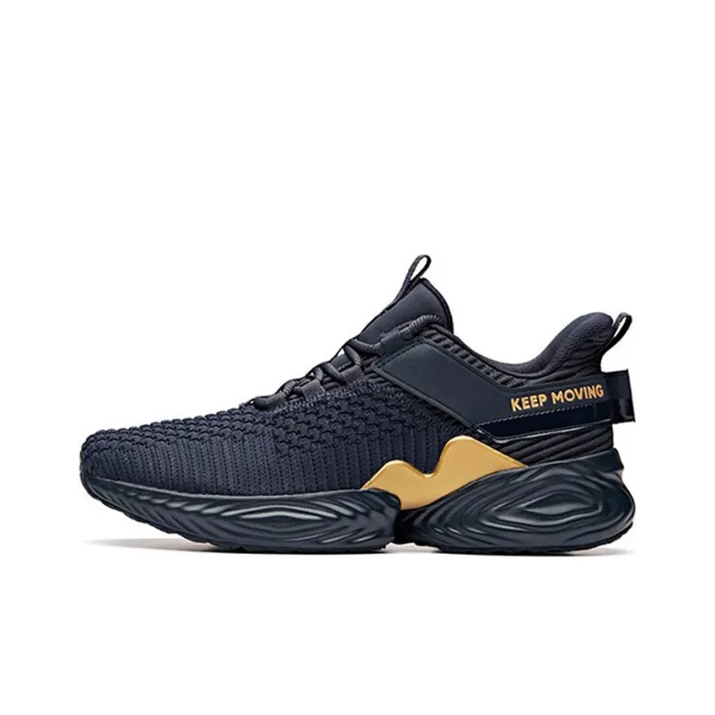 Anta Running Collection Breathable Low-Top Running Shoes Men's Black Gold-0