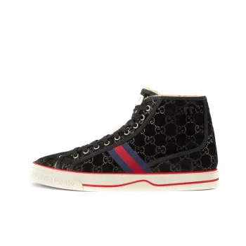 GUCCI Tennis 1977 Stylish Skateboarding Shoes Men's Black Red