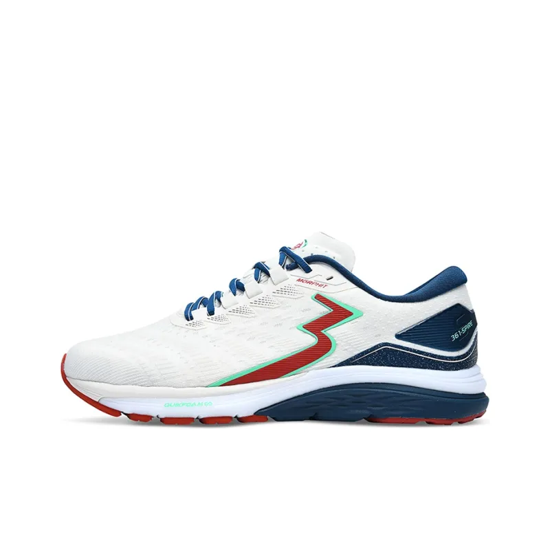 361° Cushioning Wear Resistant Low Top Running Shoes Men's White Red-0