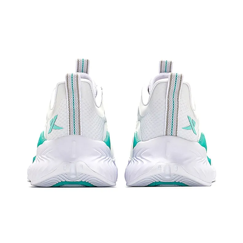 XTEP Qing Feng 4.0 Cushioning Anti Slip Wear Resistant Breathability Low Top Running Shoes White Green-3