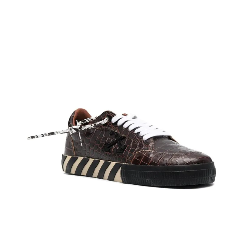 OFF-WHITE Low Vulcanized Stylish Skateboarding Shoes Men's Coffee-2