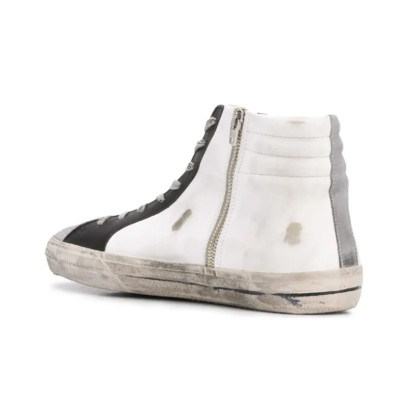 Golden Goose Slide Skateboard Shoes Men Mid-Top Black/White-3