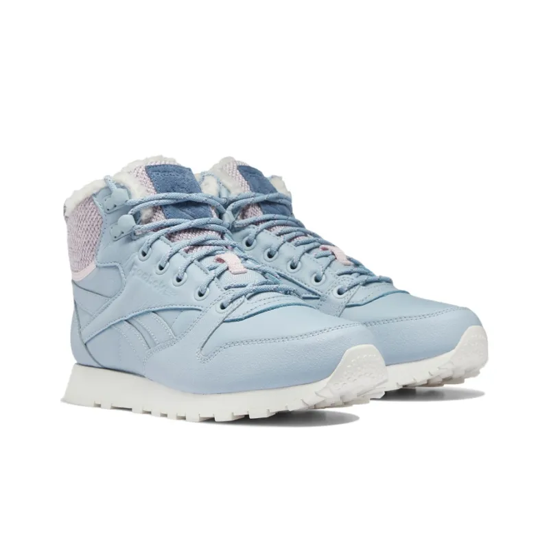 Reebok Classic Leather Running Shoes Women's High-Top Cerulean-2