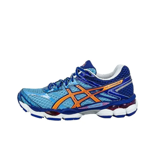 Asics Gel-Cumulus 16 Wear-resistant And Lightweight Low-Top Running Shoes Women's Blue Orange