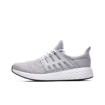 Anta Cushioning Anti Slip And Wear Resistant Breathable Coverage Low Top Running Shoes Men's Gray White