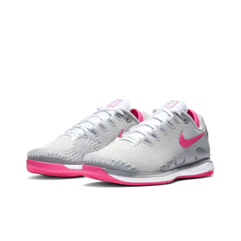 Nike Court Air Zoom Vapor X Knit 'Grey Pink' Women's-2