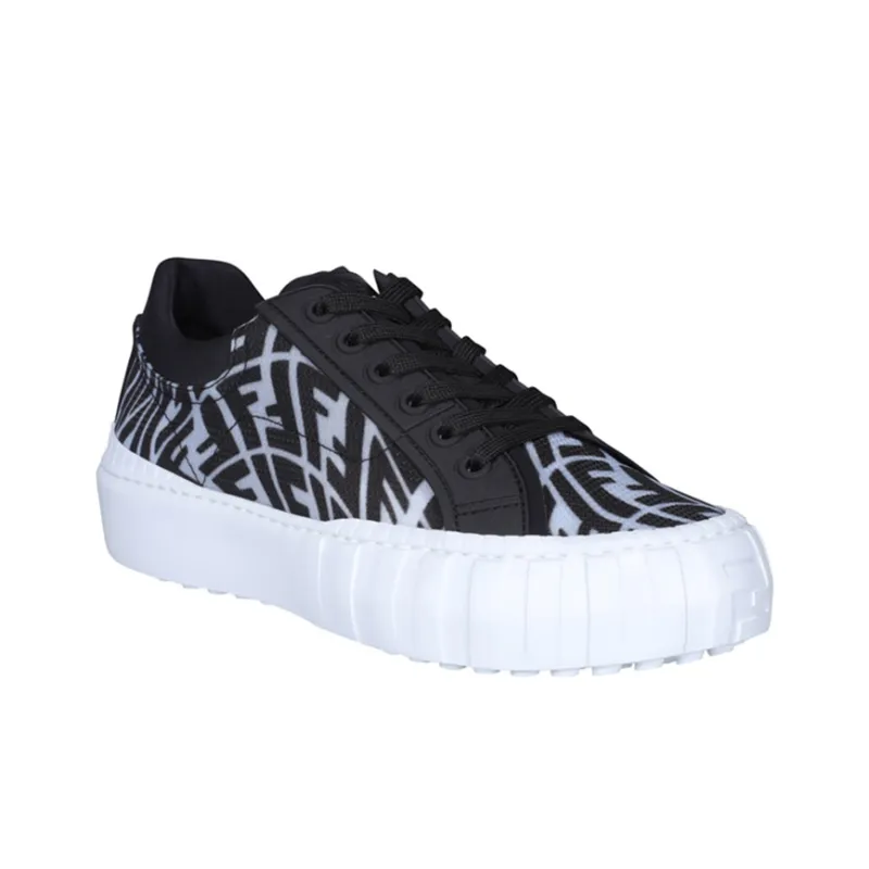 FENDI Low-Top Stylish Skateboarding Shoes Men's Black-3