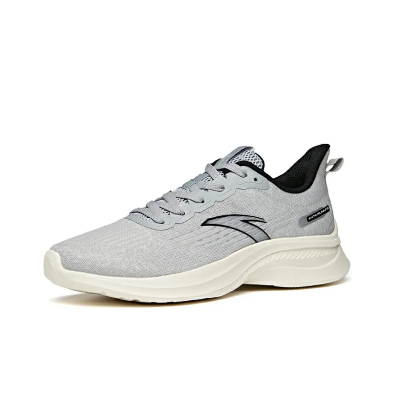 Anta Cushioned Slip-Resistant Lightweight Low-Top Running Shoes Men's Gray-1