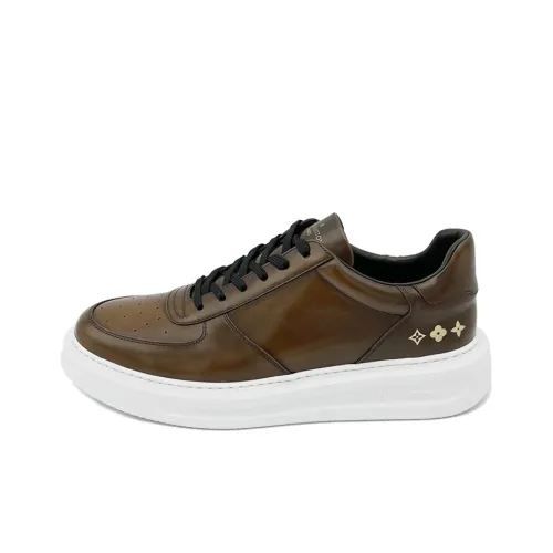 LOUIS VUITTON Beverly Hills Skateboard Shoes Men Low-Top Coffee