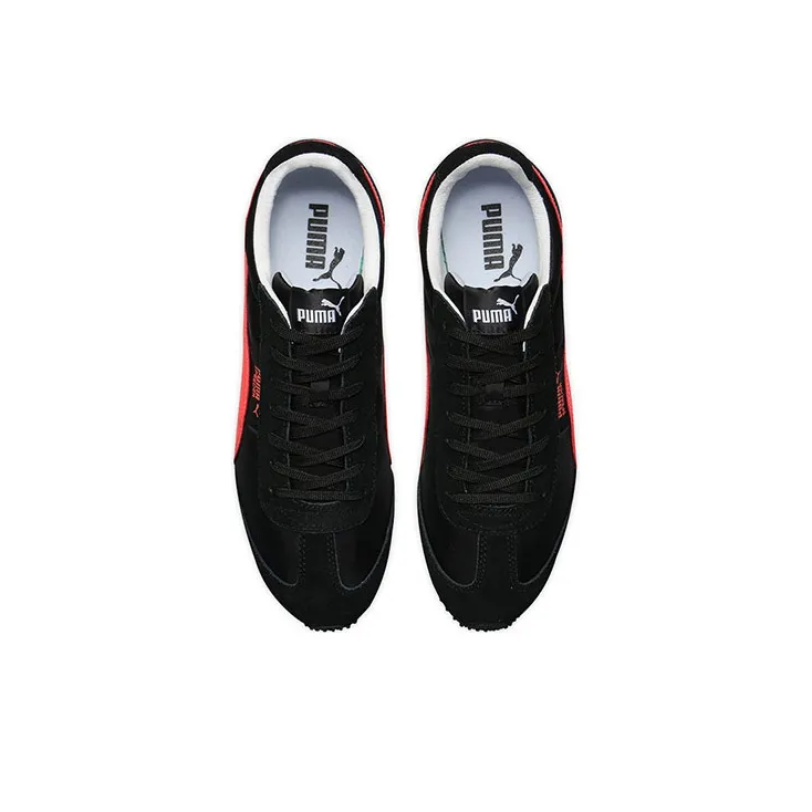PUMA Speeder Ripstop Low-Top Running Shoes Unisex Black Red-2