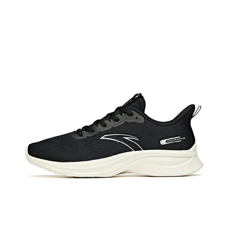 Anta Cushioning Anti Slip And Wear Resistant Low Top Running Shoes Men's Black White-0